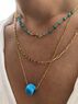 christina Christi | Turquoise Necklaces, Cross Necklace, Gold Chain, Blue Bead Necklace 