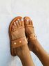 christina Christi | Slip On Sandals with Studded Pearls 
