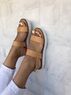 christina Christi | Brown Leather Sandals White Sole 