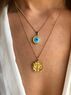 christina Christi | Evil Eye Necklace, Gold Christian Disc Necklace 