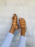 christina Christi | Leather Flat Sandals Slides 