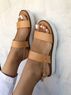 christina Christi | Brown Leather Sandals White Sole 