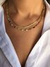 christina Christi | Gold Chain Necklace, Colorful Zircons Necklace 
