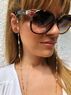 christina Christi | Gold Sunglasses Chain with Transparent Stones 
