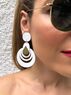 christina Christi | White Modern Earrings in Round Shape 