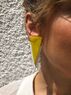 christina Christi | Τριγωνικά Σκουλαρίκια με Κλιπ Κίτρινο Λευκό Χρώμα 