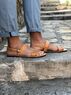 christina Christi | Mens Leather Slingback Sandals Two Straps 