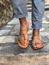 christina Christi | Leather Toe Ring Sandals Men with Straps 