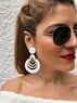 christina Christi | White Modern Earrings in Round Shape 