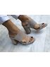 christina Christi | Heeled Sandals Suede Ice Color (Beige) 