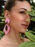 christina Christi | Fuchsia Geometric Clip On Earrings 