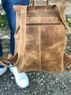 christina Christi | Waxed Brown Leather Backpack 