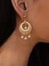 christina Christi | Gold Statement Earrings with Pearls 