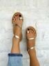 christina Christi | Handmade Leather Sandals Gold Color 