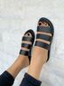 christina Christi | Black Sandals Triple Straps 
