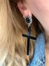 christina Christi | Long Cross Earrings 