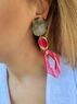 christina Christi | Fuchsia Geometric Earrings Clip On 