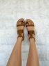 christina Christi | Waxed Brown Slingback Sandals Women 