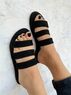 christina Christi | Black Suede Slip On Sandals (Suede Three) 