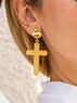 christina Christi | Handmade Gold Cross Earrings 