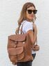 christina Christi | Brown Leather Backpack Women 