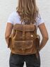 christina Christi | Pull up Yellow Leather Backpack Three Pockets 