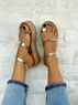 christina Christi | Handmade Leather Sandals Gold Color 