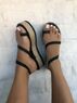 christina Christi | Handmade Leather Sandals Black Color 
