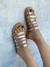 christina Christi | Gold Leather Strappy Sandals 