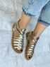 christina Christi | Gladiator Leather Sandals in Gold 