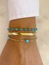 christina Christi | Turquoise Beaded Bracelets & Gold Chain 