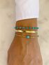 christina Christi | Turquoise Beaded Bracelets & Gold Chain 