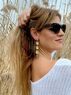 christina Christi | Long Turquoise Enamel Earrings 