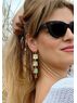 christina Christi | Long Turquoise Enamel Earrings 