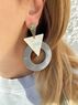 christina Christi | Gray Geometric Earrings 