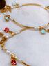 christina Christi | Gold Anklets with Stones 
