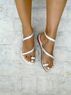christina Christi | Ankle Hug Leather Sandals White 
