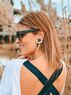 christina Christi | Black & Gold Geometric Earrings 