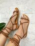 christina Christi | Brown Ankle Wrap Sandals 