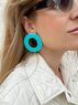 christina Christi | Turquoise Hoop Earrings Large 