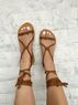 christina Christi | Brown Ankle Wrap Sandals 