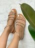 christina Christi | Chic Minimal Strappy Sandals Gold 