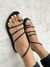 christina Christi | Chic Minimal Strappy Sandals Black 