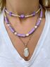 christina Christi | Puple Beads and Pearls Necklaces 