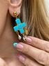 christina Christi | Turquoise Cross Earrings 