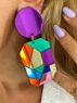 christina Christi | Handmade Clip On Earrings Rainbow Colors 