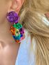 christina Christi | Handmade Clip On Earrings Rainbow Colors 