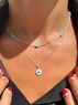 christina Christi | Silver Evil Eye Necklace n Turquoise Beads 