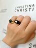 christina Christi | Black N Gold Enamel Rings 
