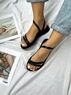 christina Christi | Black Leather Sandals Greek (New Lena) 